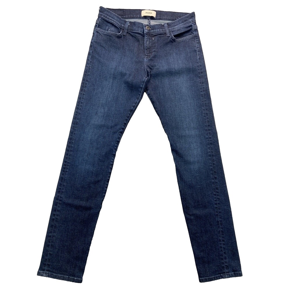 Baldwin Jeans Womens 30x28 Blue Sophia Mid Rise Strait Stretch Denim Dark Washe